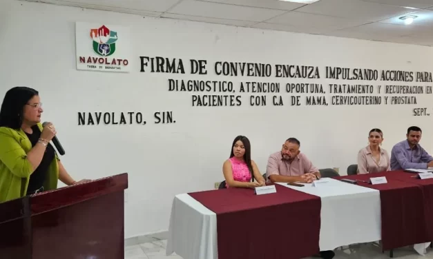 MARGOTH URREA FIRMA CONVENIO CON ENCAUZA IAP PARA LA ATENCIÓN DE NAVOLATENSES CON CÁNCER