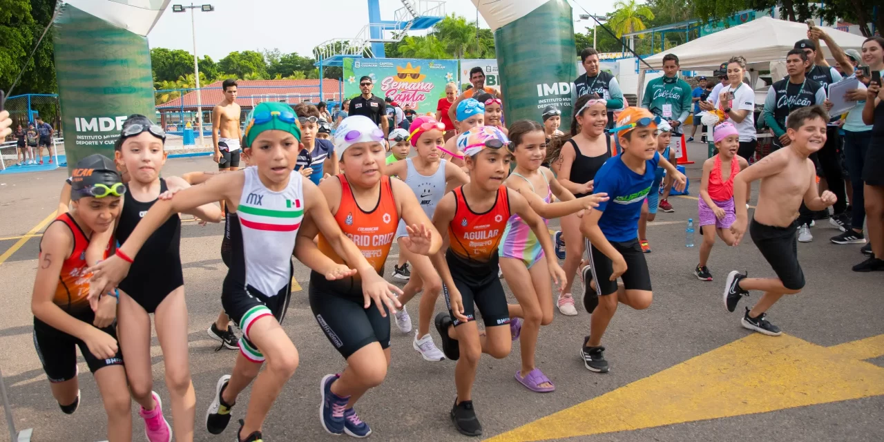 PRIMER ACUATLÓN REÚNE 116 ATLETAS JUVENILES EN LOS FESTEJOS POR CULIACÁN