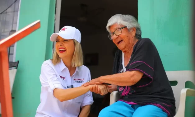 ESTRELLA PALACIOS, CANDIDATA DE MORENA A LA PRESIDENCIA DE MAZATLÁN SALUDA A DEPORTISTAS Y LLEGA A EL HABAL