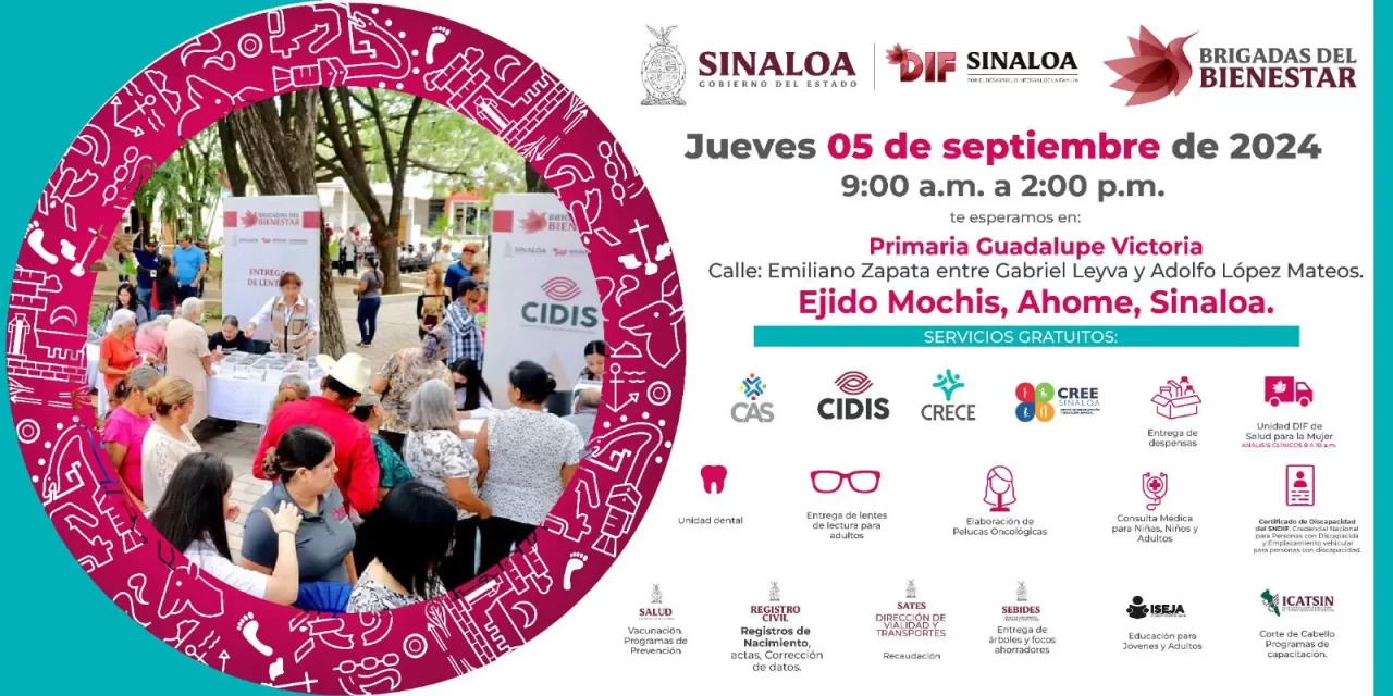 LAS BRIGADAS DEL BIENESTAR DE DIF SINALOA ESTARÁN EN EL EJIDO MOCHIS