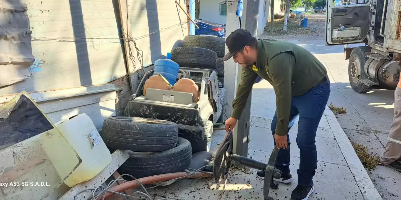 REALIZAN CAMPAÑA DE DESCACHARRIZACIÓN EN LA COLONIA ADOLFO LÓPEZ MATEOS