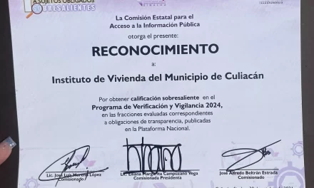 RECONOCEN AL INSTITUTO MUNICIPAL DE VIVIENDA POR LA APLICACIÓN DE MECANISMOS DE TRANSPARENCIA