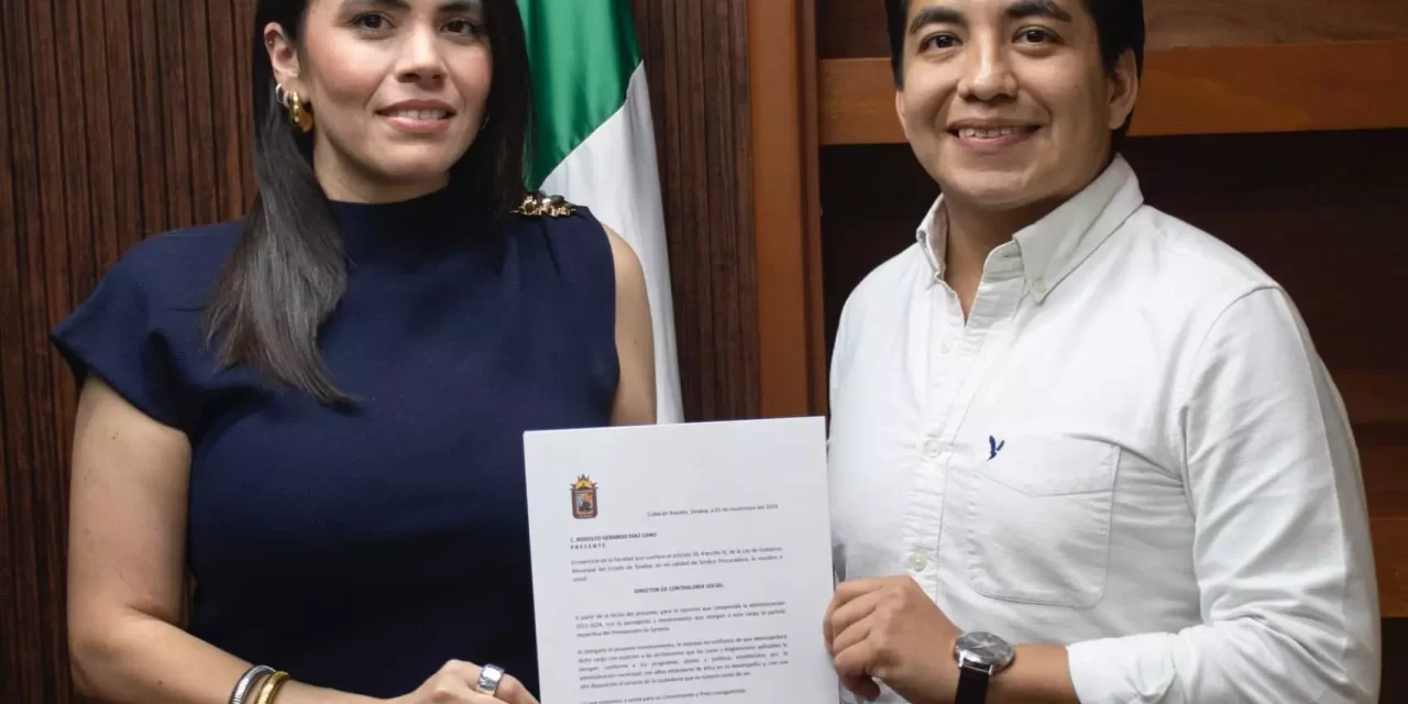 SÍNDICA PROCURADORA, ANA MIRIAM RAMOS VILLARREAL, TOMA PROTESTA AL TITULAR DE LA CONTRALORÍA SOCIAL, RODOLFO GERARDO DÍAZ CANO