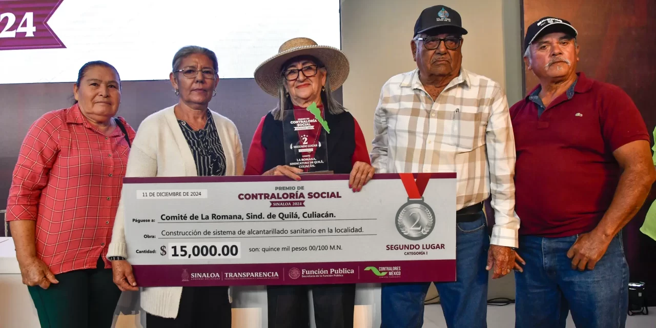 AYUNTAMIENTO DE CULIACÁN RECIBE POR TERCERA VEZ EL PREMIO DE CONTRALORÍA SOCIAL 2024