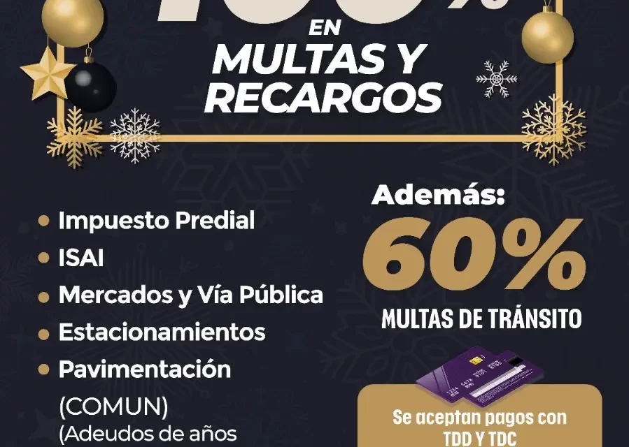 APROVECHA LOS DESCUENTOS DE FIN DE AÑO EN EL PAGO DE IMPUESTOS PREDIAL Y OTRAS CONTRIBUCIONES