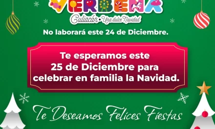 POR CELEBRACIÓN DE NOCHE BUENA, VERBENA SUSPENDE ACTIVIDADES ESTE 24 DE DICIEMBRE