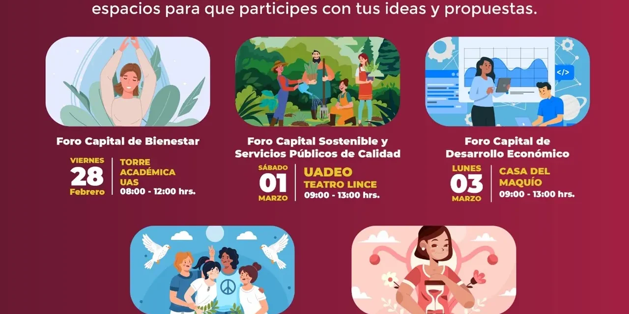 ¡TU VOZ CUENTA EN EL FUTURO DE CULIACÁN! PARTICIPA EN LOS FOROS DEL PLAN MUNICIPAL DE DESARROLLO 2025-2027