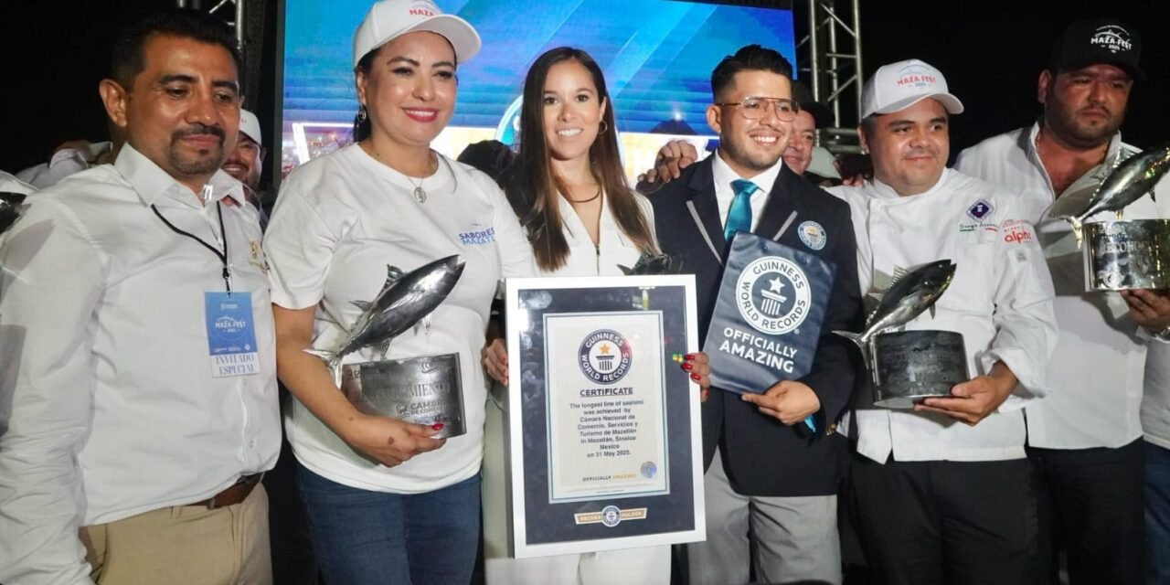 MAZATLÁN LOGRA EL RÉCORD GUINNESS DEL SASHIMI MÁS LARGO DEL MUNDO: UN KILÓMETRO DE SABOR