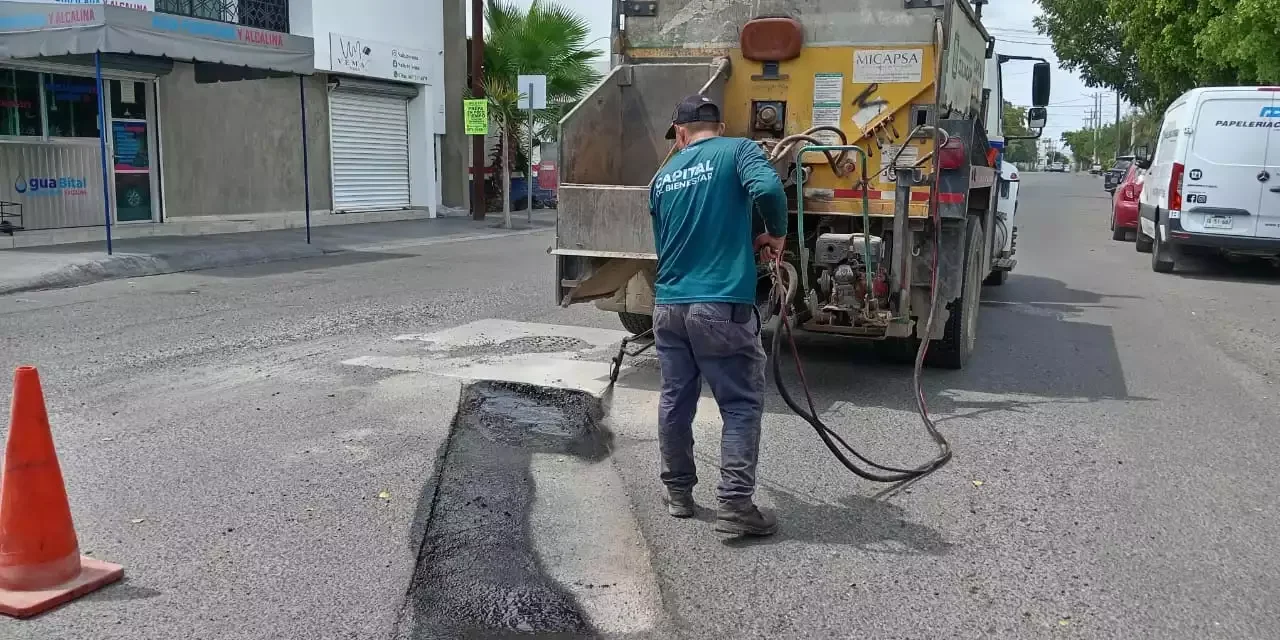 AVANZAN TRABAJOS DE BACHEO EN DISTINTOS PUNTOS DE CULIACÁN PARA MEJORAR LA MOVILIDAD URBANA
