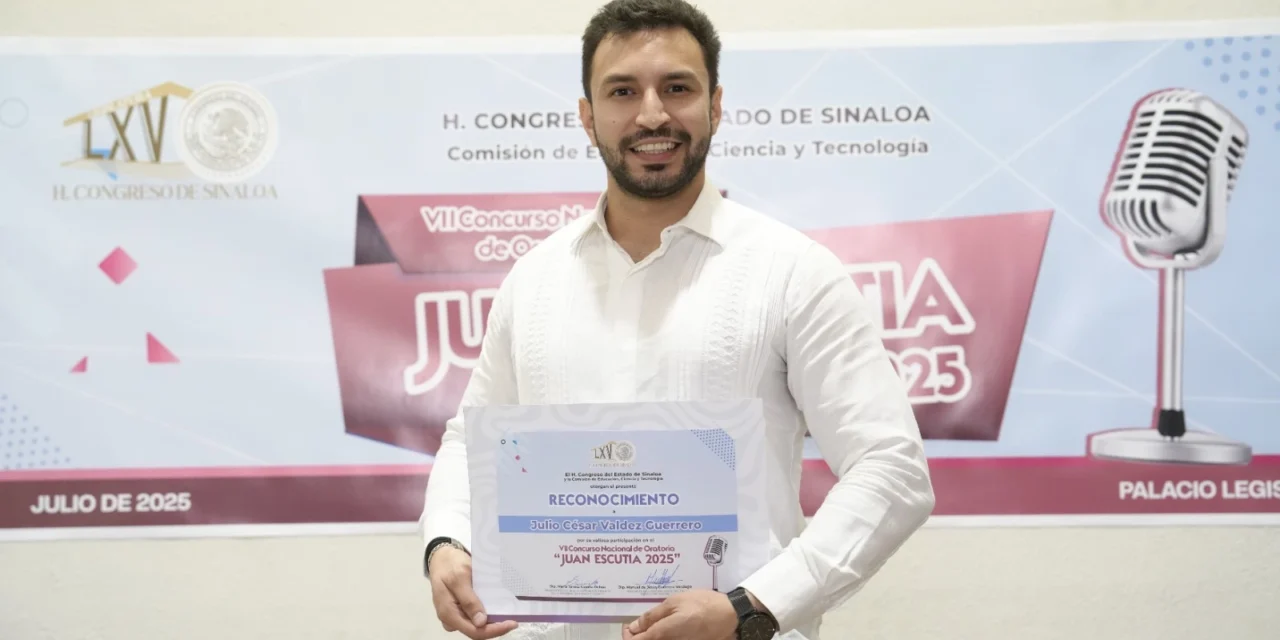 JULIO CÉSAR VALDEZ GANA CONCURSO ESTATAL DE ORATORIA “JUAN ESCUTIA”