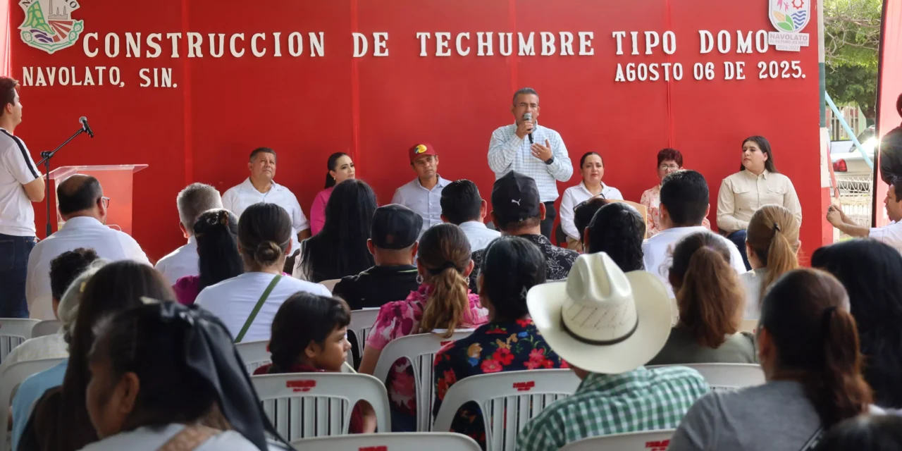 ENCABEZA EL ALCALDE DE NAVOLATO EL INICIO DE LA CONSTRUCCIÓN DE TECHUMBRE EN PLAZUELA