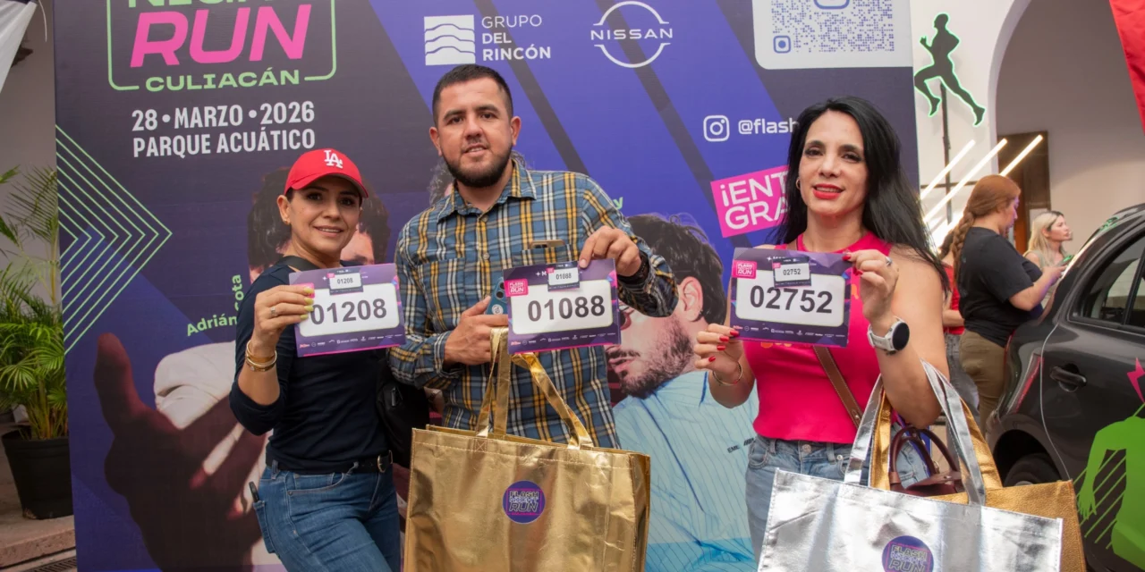 GRAN AMBIENTE Y ALTA AFLUENCIA EN LA ENTREGA DE KITS PARA LA FLASH NIGHT RUN EN CULIACÁN