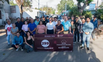 ENTREGAN PAVIMENTACIÓN DE LA CALLE JUAN DE DIOS PEZA EN BACHIGUALATO; VECINOS AGRADECEN OBRA