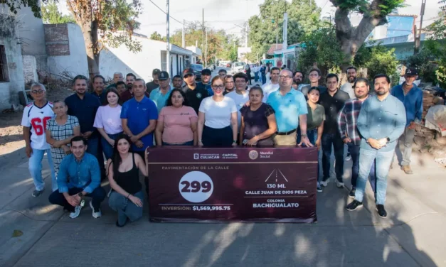 ENTREGAN PAVIMENTACIÓN DE LA CALLE JUAN DE DIOS PEZA EN BACHIGUALATO; VECINOS AGRADECEN OBRA