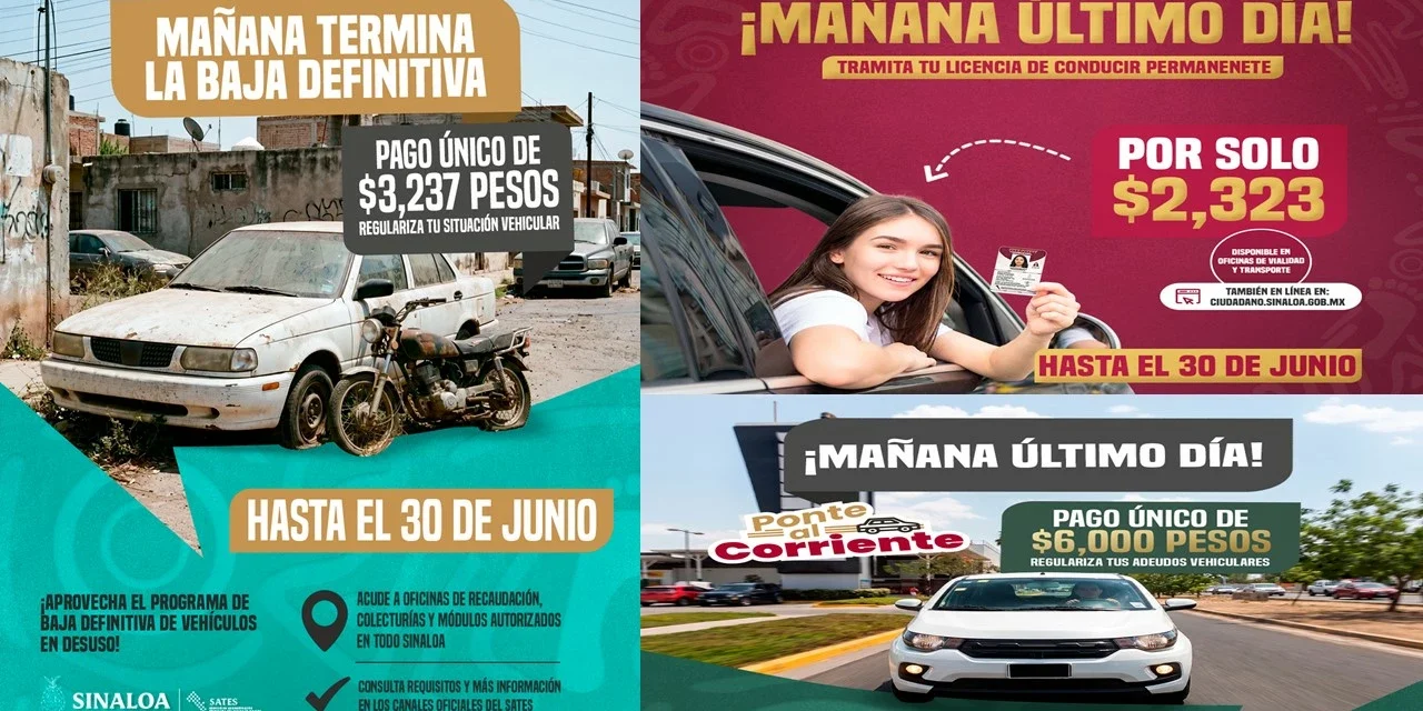“¡MAÑANA ULTIMO DÍA! SATES INVITA A APROVECHAR LOS BENEFICIOS QUE CONCLUYEN EL 30 DE JUNIO”