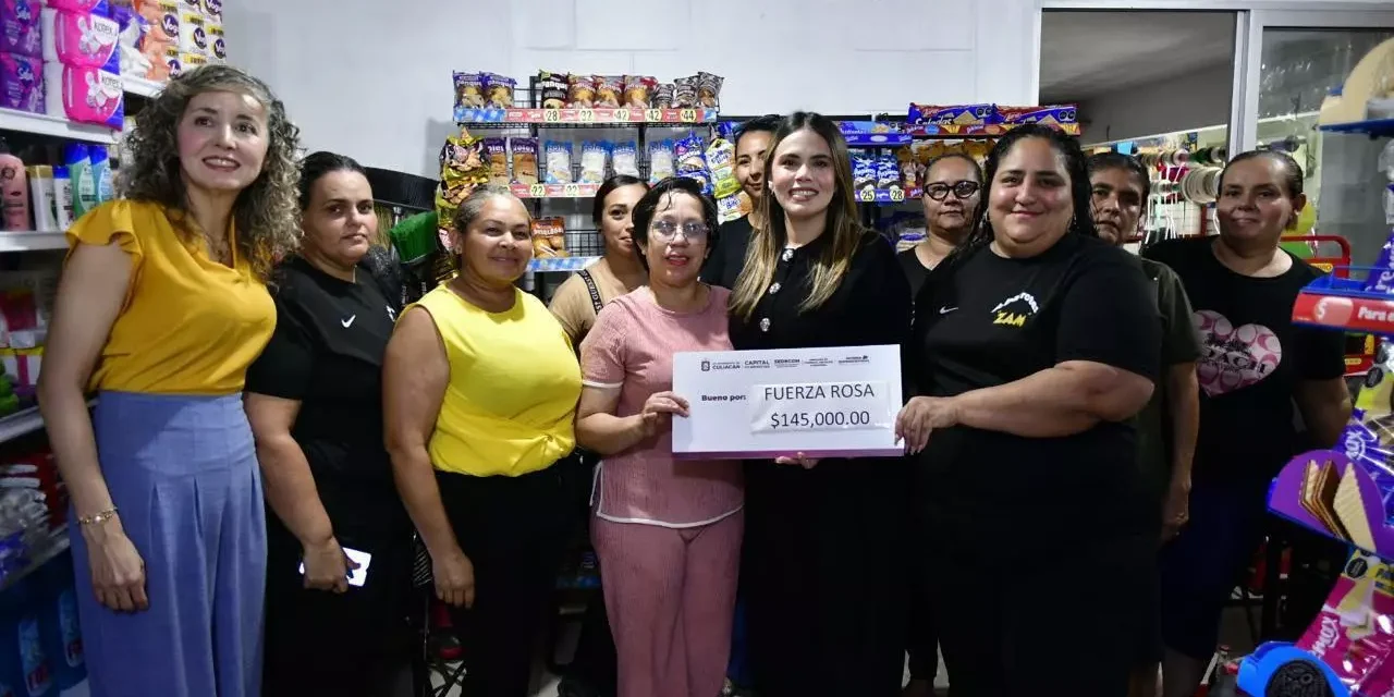 ENTREGA AYUNTAMIENTO DE CULIACÁN CHEQUE A GRUPO FUERZA ROSA PARA IMPULSAR SUS NEGOCIOS; “NOS HA AYUDADO MUCHO”