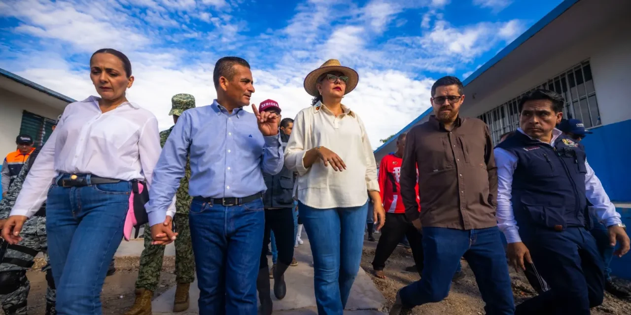 VISITA GOBERNADORA GRACIELA DOMÍNGUEZ, A FAMILIAS AFECTADAS POR MAREAS ALTAS EN EL CAMPO PESQUERO LAS AGUAMITAS, NAVOLATO